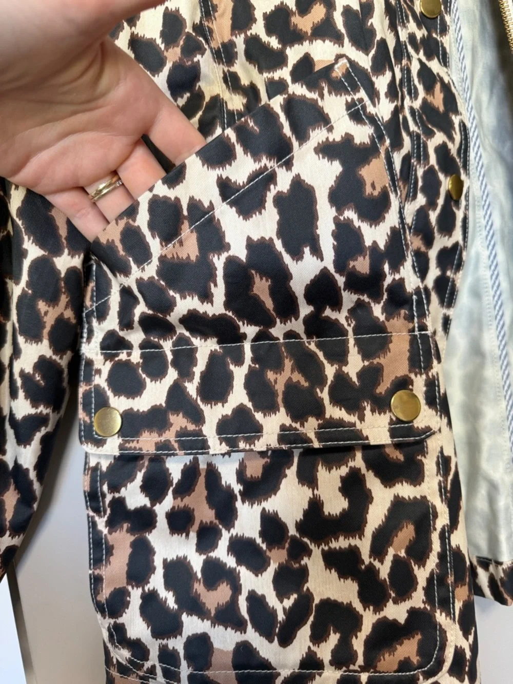 J. Crew Women's Leopard Utility Jacket in Shades of Brown and Tan - Picture 5 of 9
